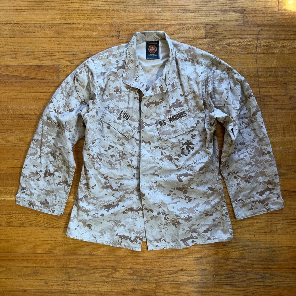 US Marines Desert Digital Camo Military Tactical Field Shirt‎ Med